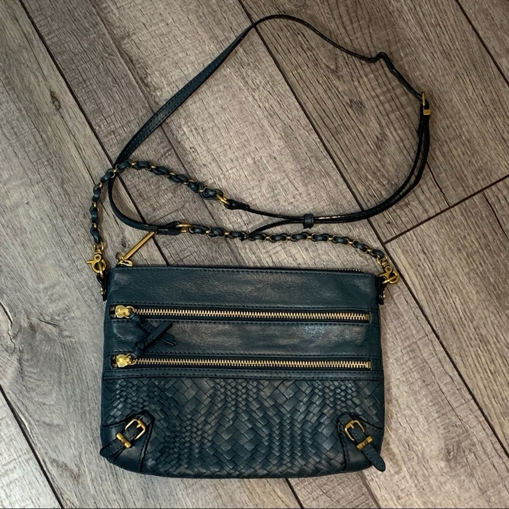 Elliott Luca Messina 3 Zip Genuine Leather Crossbody